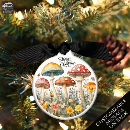 Mushroom Ornament - Custom Christmas Gift, Floral, Flowers, Woodland, Fantasy, Personalized