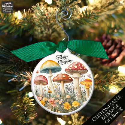 Mushroom Ornament - Custom Christmas Gift, Floral, Flowers, Woodland, Fantasy, Personalized