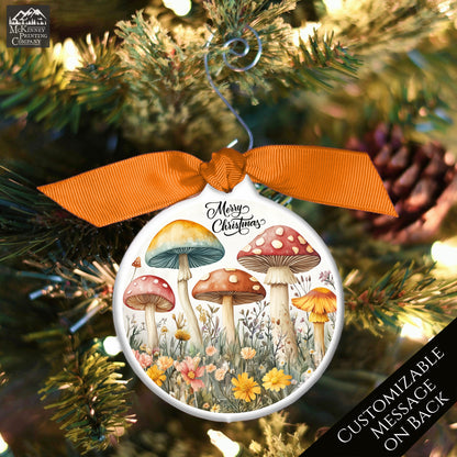 Mushroom Ornament - Custom Christmas Gift, Floral, Flowers, Woodland, Fantasy, Personalized