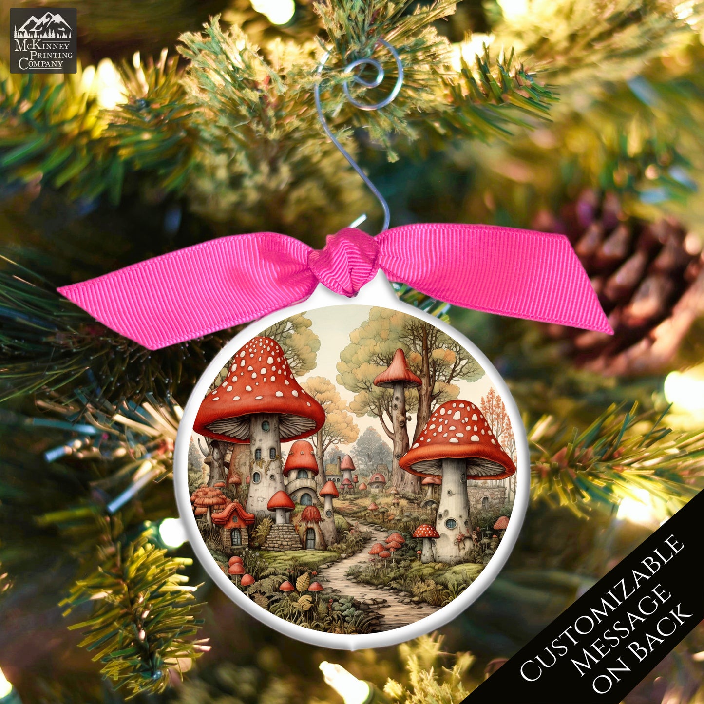 Mushroom Ornament - Custom Christmas Gift, Fantasy, Personalized