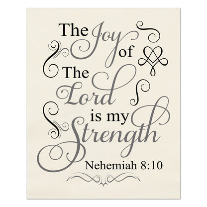 Nehemiah 8 10 - Christian Fabric, Joy of the Lord, Wall Art, Print, Block, Cotton, Quilting, Quilt, Sewing