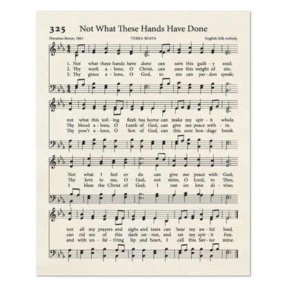 Not What These Hands Have Done - Christian Fabric, Hymn Wall Art, Religious, Vintage Sheet Music, Quilting, Quilt, Sewing, Cotton