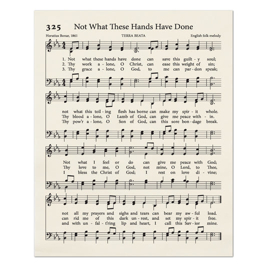 Not What These Hands Have Done - Christian Fabric, Hymn Wall Art, Religious, Vintage Sheet Music, Quilting, Quilt, Sewing, Cotton