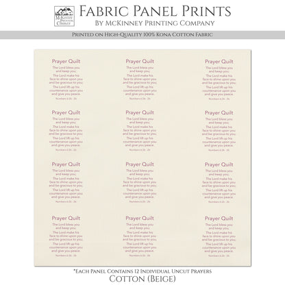 Pocket Prayer - Numbers 6:24, The Lord Bless You and Keep You, Fabric Panel, Memory Pillow, Patch, Quilt, Quilting, Tag