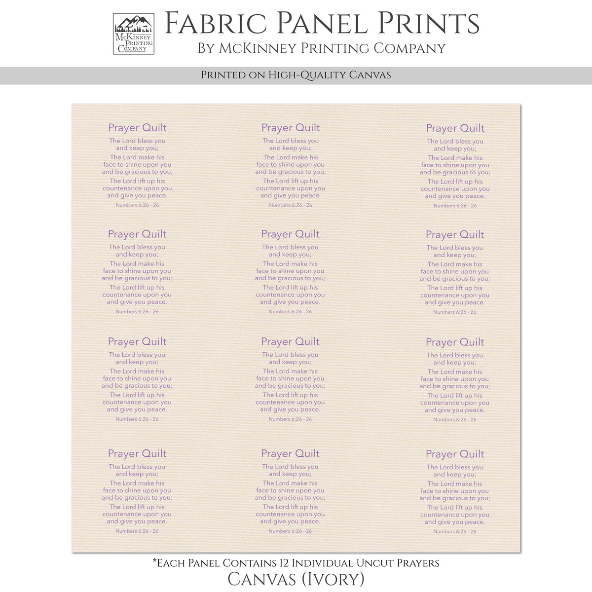 Pocket Prayer - Numbers 6:24, The Lord Bless You and Keep You, Fabric Panel, Memory Pillow, Patch, Quilt, Quilting, Tag