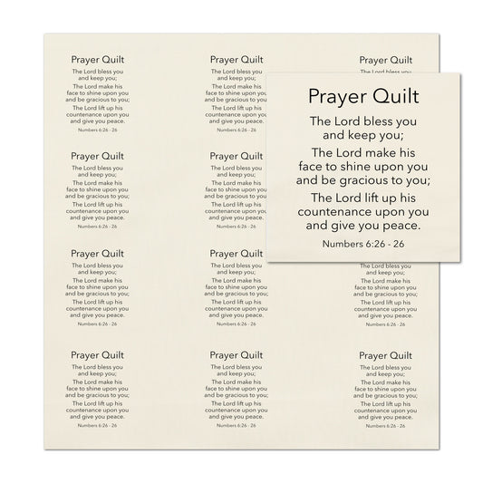 Pocket Prayer - Numbers 6:24, The Lord Bless You and Keep You, Fabric Panel, Memory Pillow, Patch, Quilt, Quilting, Tag