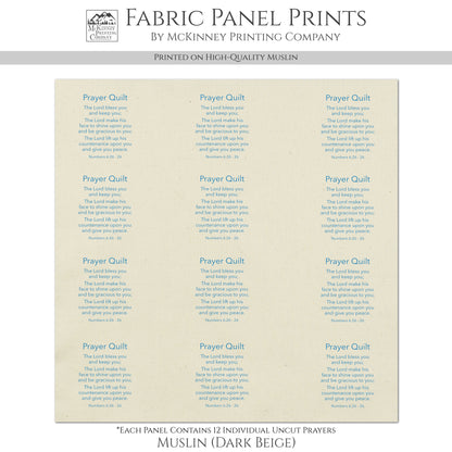 Pocket Prayer - Numbers 6:24, The Lord Bless You and Keep You, Fabric Panel, Memory Pillow, Patch, Quilt, Quilting, Tag