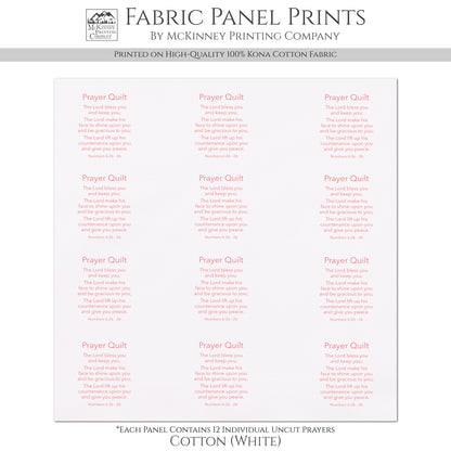 Pocket Prayer - Numbers 6:24, The Lord Bless You and Keep You, Fabric Panel, Memory Pillow, Patch, Quilt, Quilting, Tag