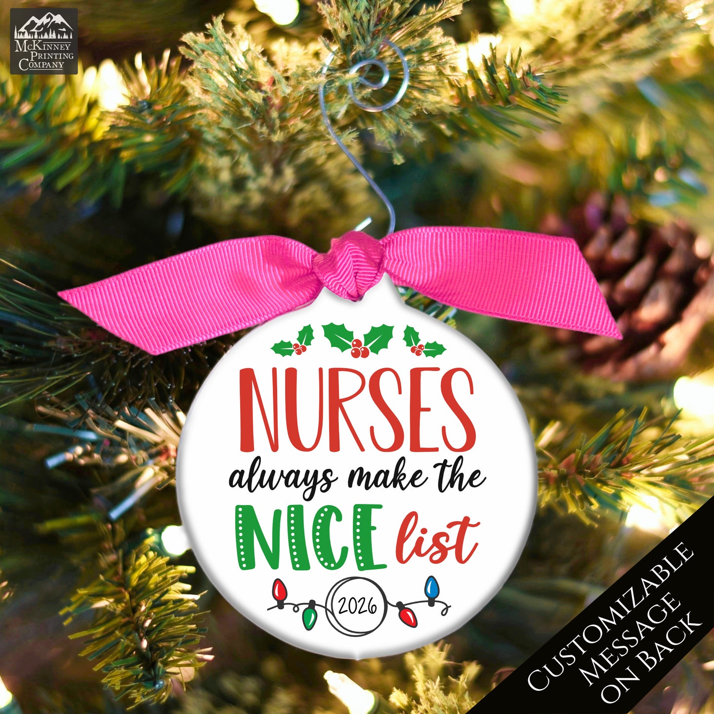 Nurse Ornament - Christmas, Gifts, PT, RN, Medical, Personalized, School, Graduation, Appreciation