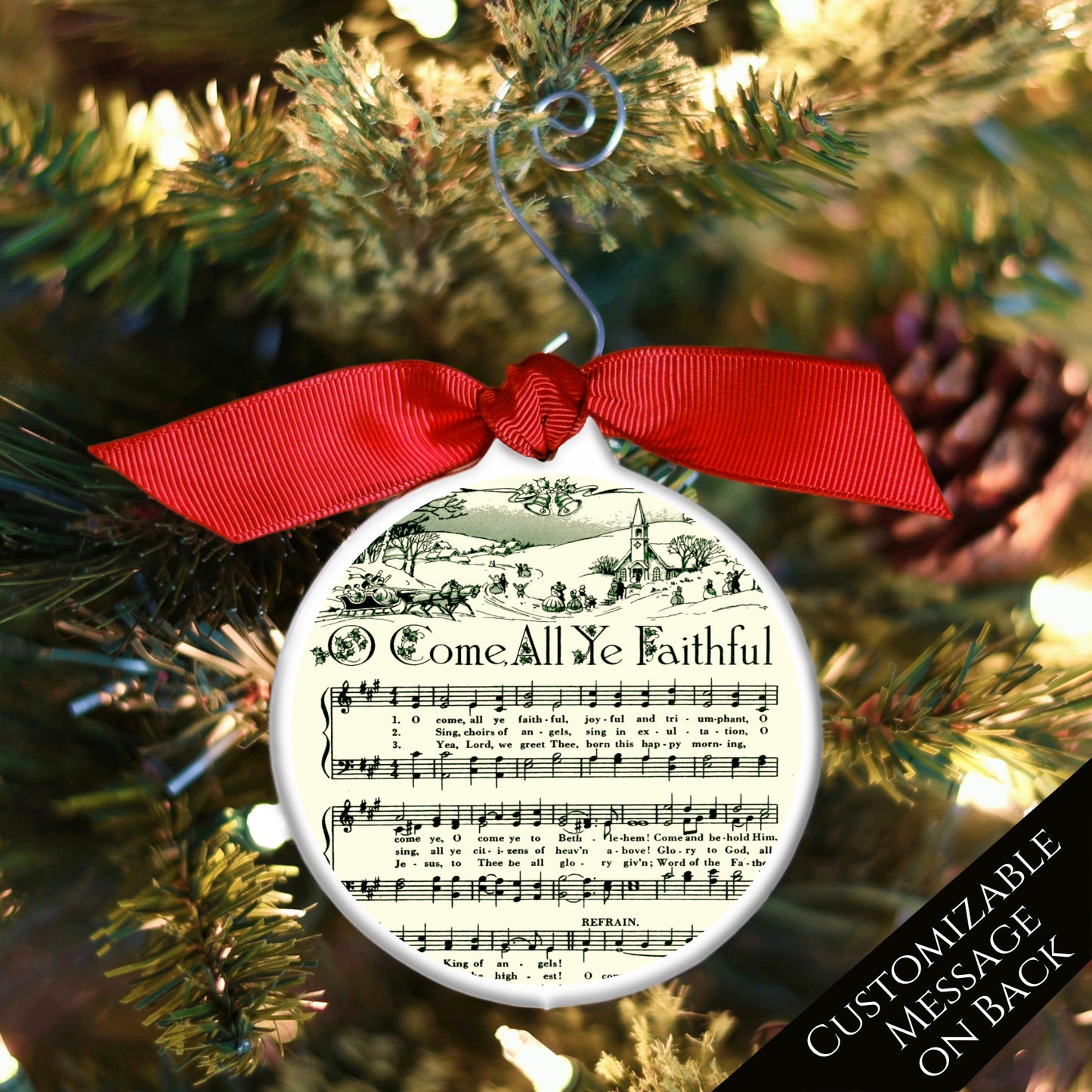 Christmas Hymns  - Ornament, Sheet Music, O Come All Ye Faithful, Gift