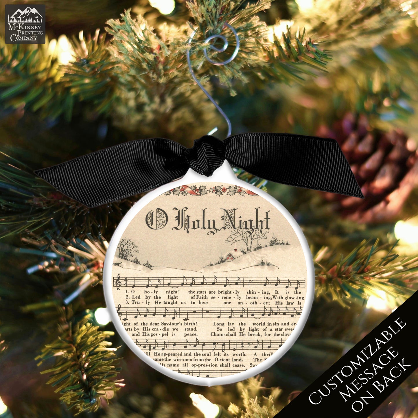 Oh Holy Night - Christmas Ornament, Christmas Sheet Music, Christian Gift, Hymn, Lyrics