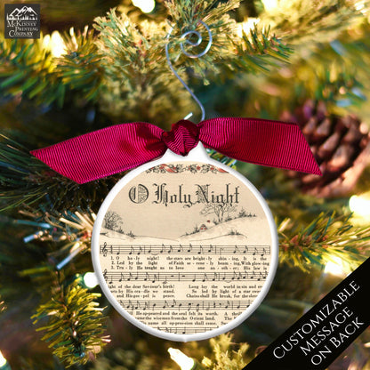 Oh Holy Night - Christmas Ornament, Christmas Sheet Music, Christian Gift, Hymn, Lyrics