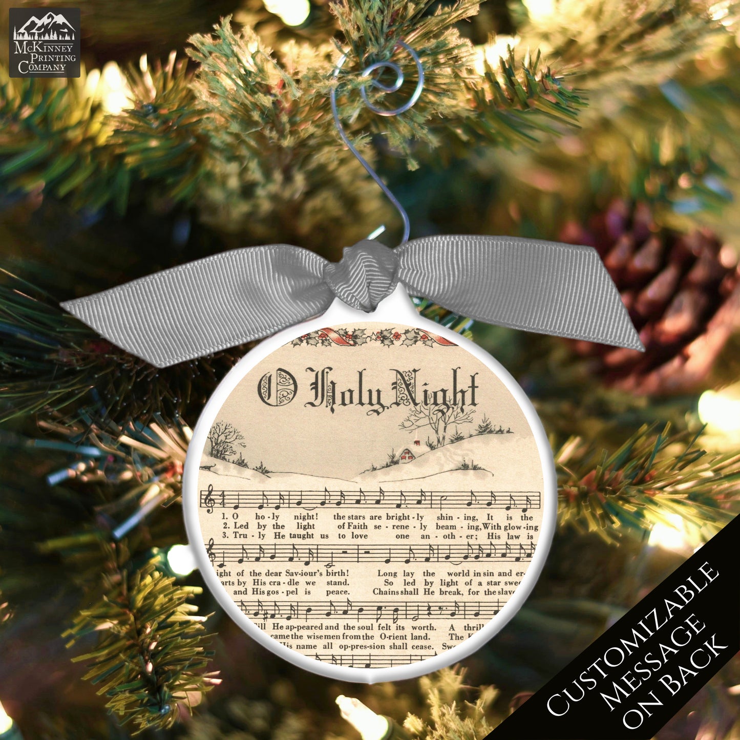 Oh Holy Night - Christmas Ornament, Christmas Sheet Music, Christian Gift, Hymn, Lyrics