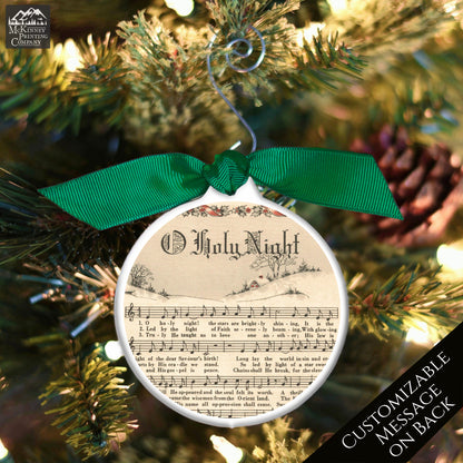 Oh Holy Night - Christmas Ornament, Christmas Sheet Music, Christian Gift, Hymn, Lyrics