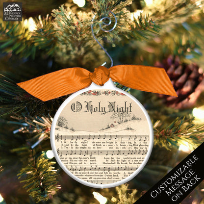 Oh Holy Night - Christmas Ornament, Christmas Sheet Music, Christian Gift, Hymn, Lyrics