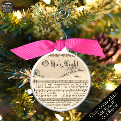 Oh Holy Night - Christmas Ornament, Christmas Sheet Music, Christian Gift, Hymn, Lyrics