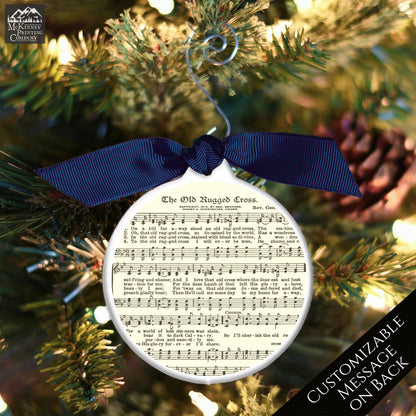 Old Rugged Cross - Christmas Ornament, Lyrics, Vintage Sheet Music