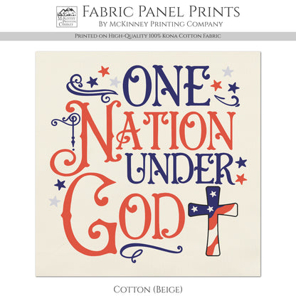 One Nation Under God - Patriotic Fabric, USA, Military, Veteran, Quilting, Quilts of Valor, Cotton, Red White and Blue