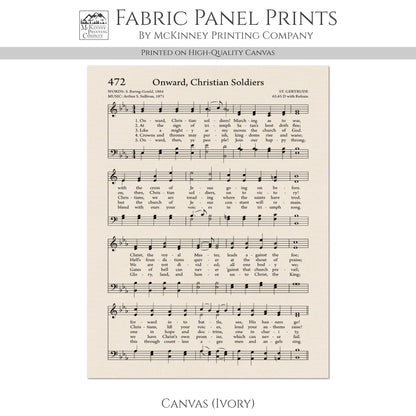 Onward Christian Soldiers - Religious Fabric, Hymn Wall Art, Vintage Sheet Music, Church, Quilting, Quilt, Cotton, Sewing, Cotton
