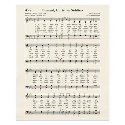 Onward Christian Soldiers - Religious Fabric, Hymn Wall Art, Vintage Sheet Music, Church, Quilting, Quilt, Cotton, Sewing, Cotton
