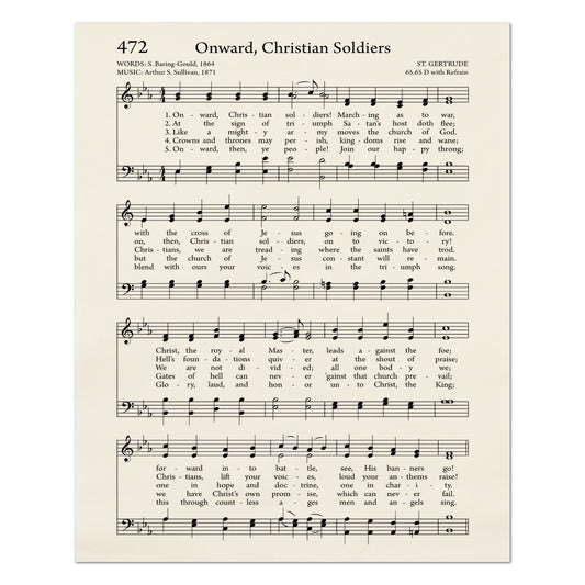 Onward Christian Soldiers - Religious Fabric, Hymn Wall Art, Vintage Sheet Music, Church, Quilting, Quilt, Cotton, Sewing, Cotton