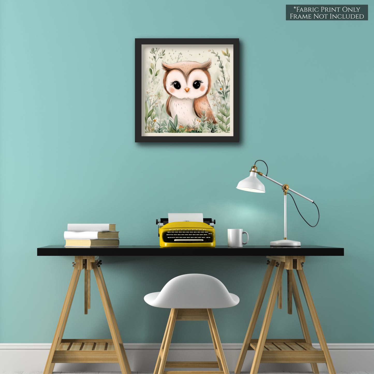 Woodland Animal Fabric - Owl, Baby Fabric Panels, Forest, Nursery Décor, Quilt Block, Wall Art, Cotton, Quilting