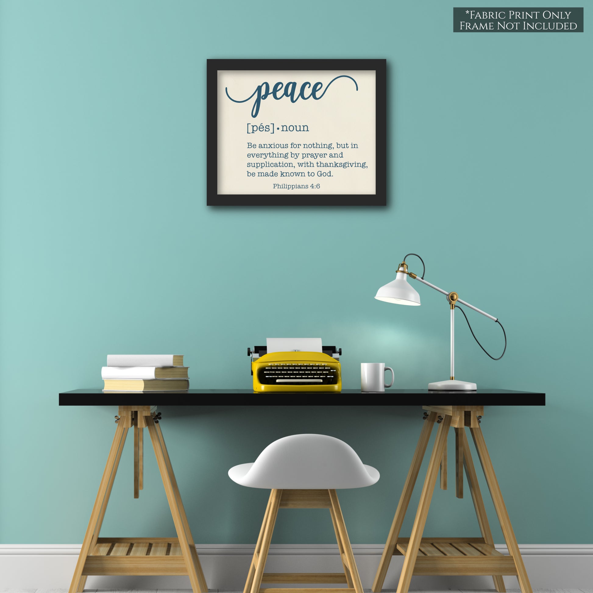 Peace Fabric - Be anxious for nothing, but in everything by prayer and supplication, with thanksgiving, be made known to God. - Philippians 4:6 - Wall Art
