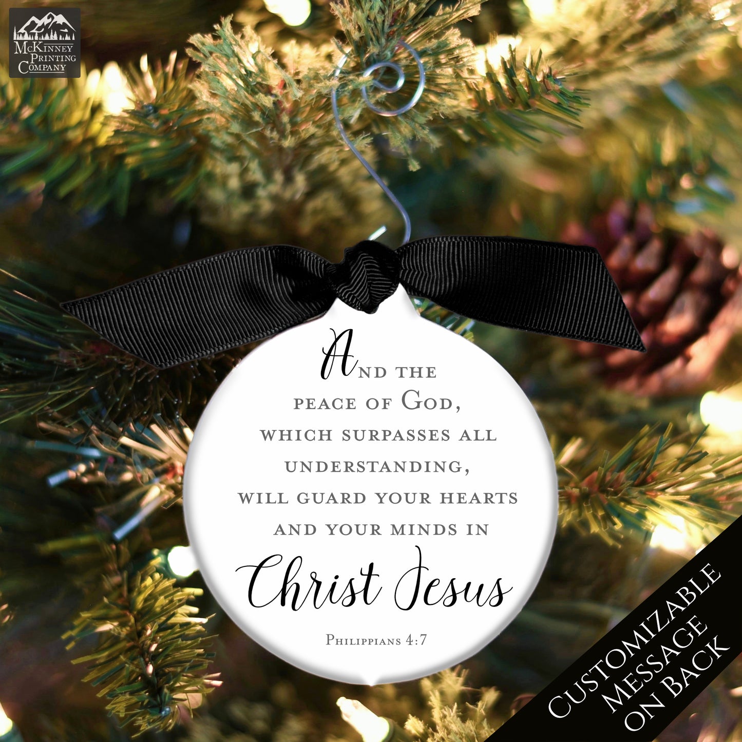 Philippians 4 7 - Christmas Ornament, Peace of God, Bible Verse