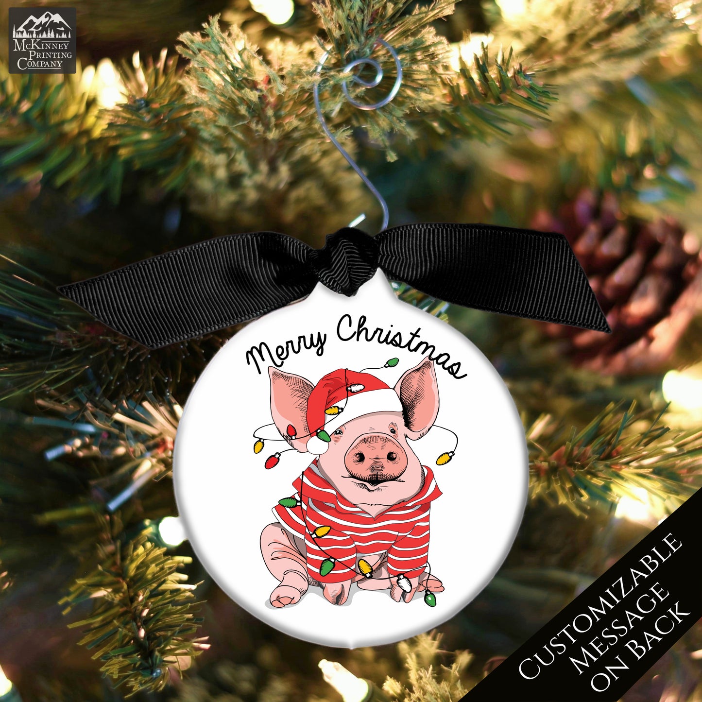 Pig Ornament - Custom Christmas Gift, Pig Lover Gift, Personalized, Custom