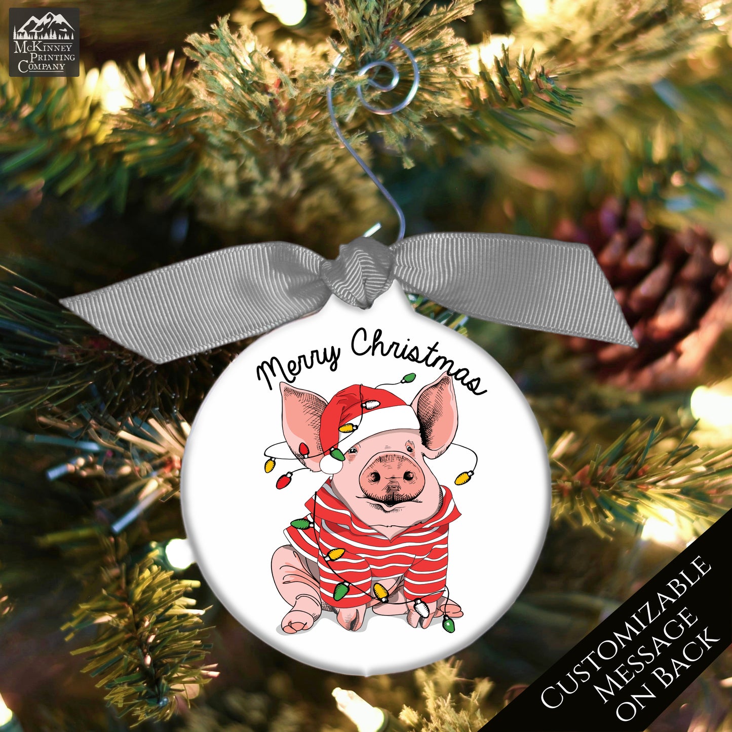 Pig Ornament - Custom Christmas Gift, Pig Lover Gift, Personalized, Custom