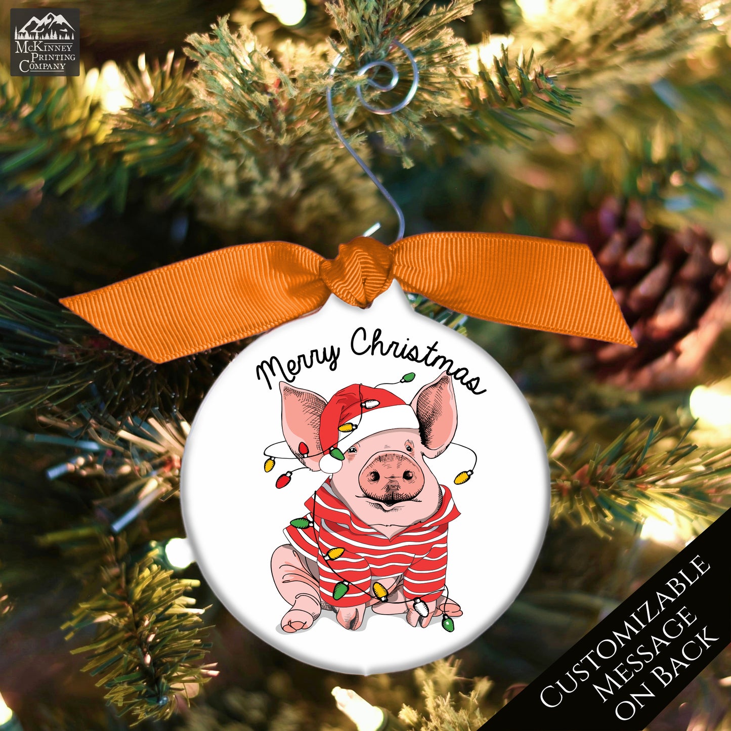 Pig Ornament - Custom Christmas Gift, Pig Lover Gift, Personalized, Custom