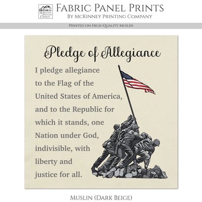 Patriotic Fabric - Pledge of Allegiance, American Flag, Americana, USA, Military, Veteran, Quilting, Quilt, Cotton