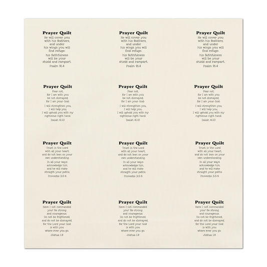 Pocket Prayer - Psalm 91, Isaiah 41 10, Proverbs 3 5 6, Joshua 1 9, Mini, Small Print, Cotton, Crafts, Quilting, Quilt Labels