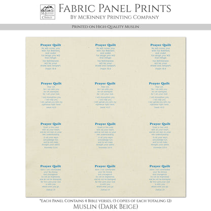 Pocket Prayer - Psalm 91, Isaiah 41 10, Proverbs 3 5 6, Joshua 1 9, Mini, Small Print, Cotton, Crafts, Quilting, Quilt Labels