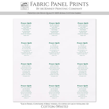 Pocket Prayer - Psalm 91, Isaiah 41 10, Proverbs 3 5 6, Joshua 1 9, Mini, Small Print, Cotton, Crafts, Quilting, Quilt Labels