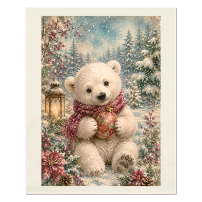 Polar Bear Fabric - Christmas Fabric Panels, Cotton, Baby Fabric Panels, Animal, Decor, Wall Art, Large Print, Block Print, Cotton, Quilting, Quilt