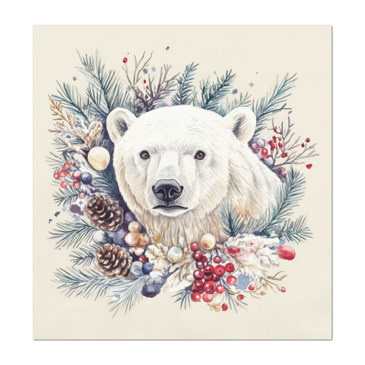 Polar Bear Fabric - Christmas Fabric Panels, Cotton, Baby Fabric Panels, Animal, Decor, Wall Art, Large Print, Block Print, Cotton, Quilting, Quilt