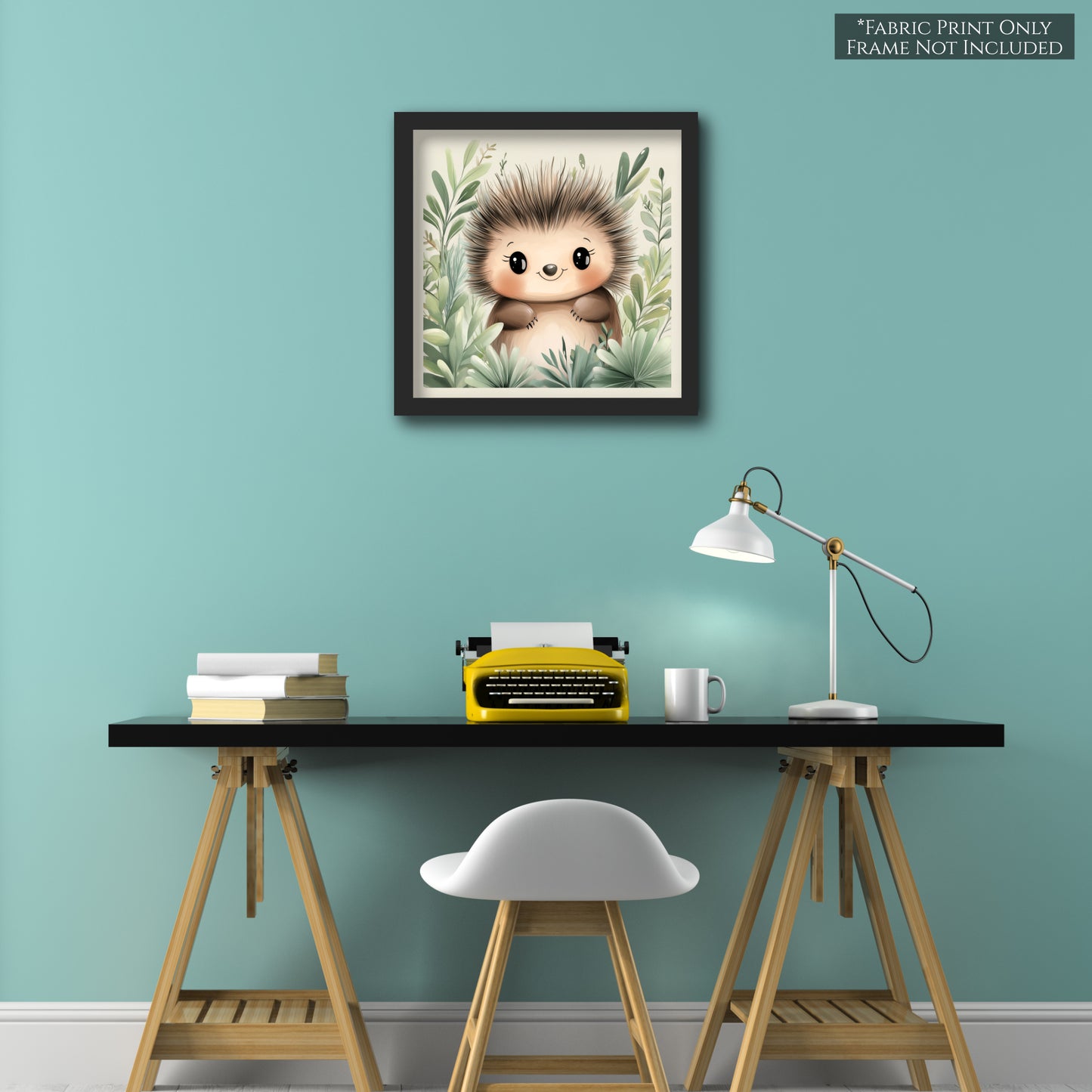 Woodland Animal Fabric - Porcupine, Baby Fabric Panels, Forest, Nursery Décor, Quilt Block, Wall Art, Cotton, Quilting