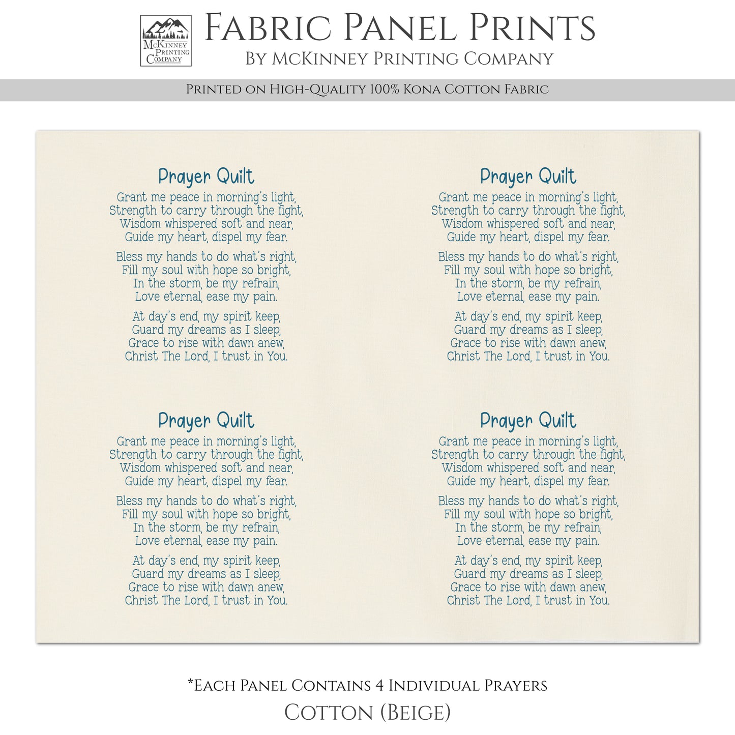 Pocket Prayer - Fabric Panel, Memory Pillow Patch, Christian Gift, Quilt, Tag, Christian, Inspirational