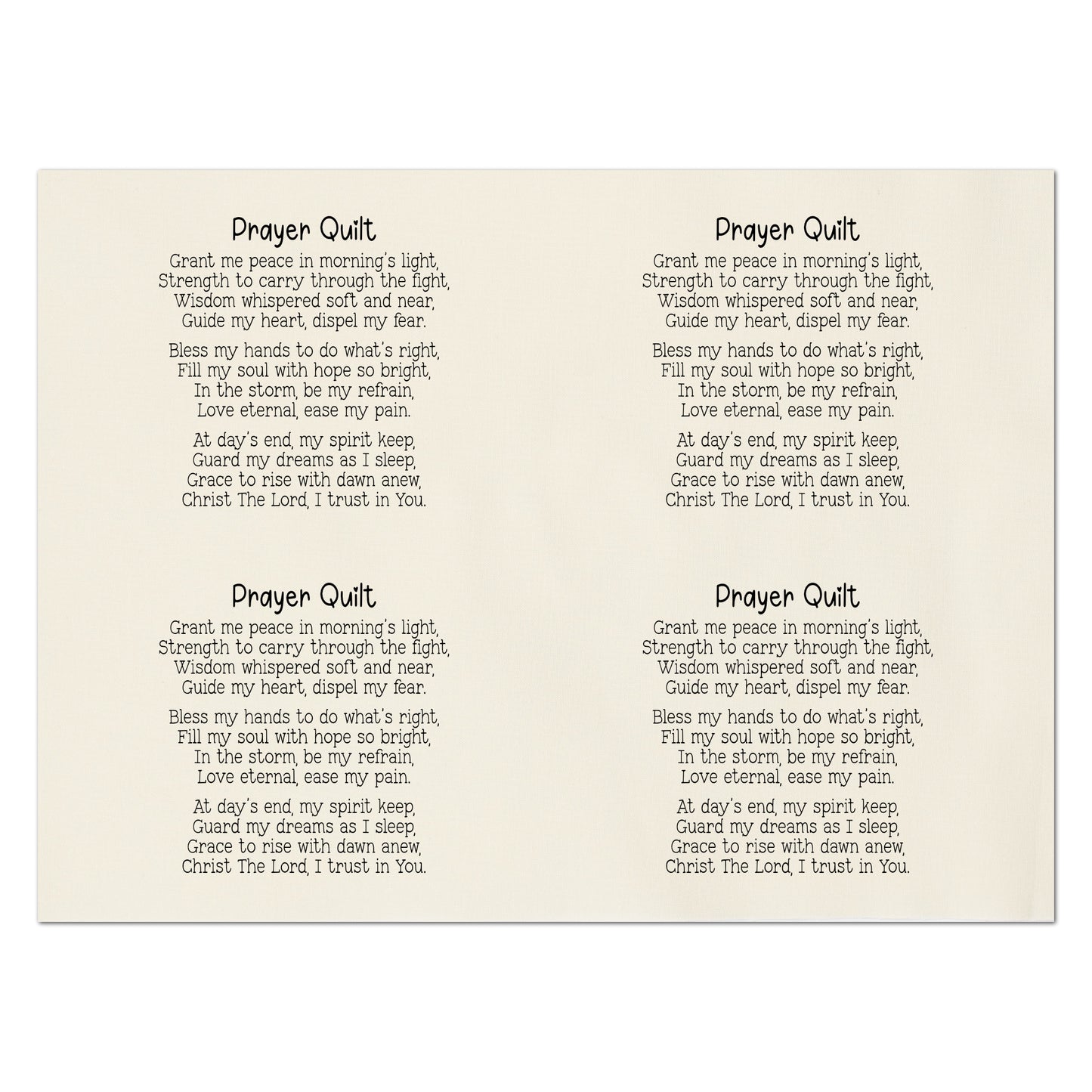 Pocket Prayer - Fabric Panel, Memory Pillow Patch, Christian Gift, Quilt, Tag, Christian, Inspirational