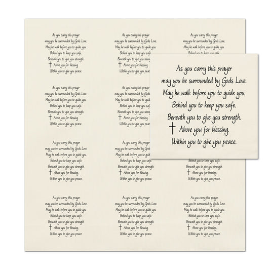 Pocket Prayer - Fabric Panel, Memory Pillow, Patch, Prayer Quilt, Christian Gift, Quilting, Tag, Religious, Inspirational