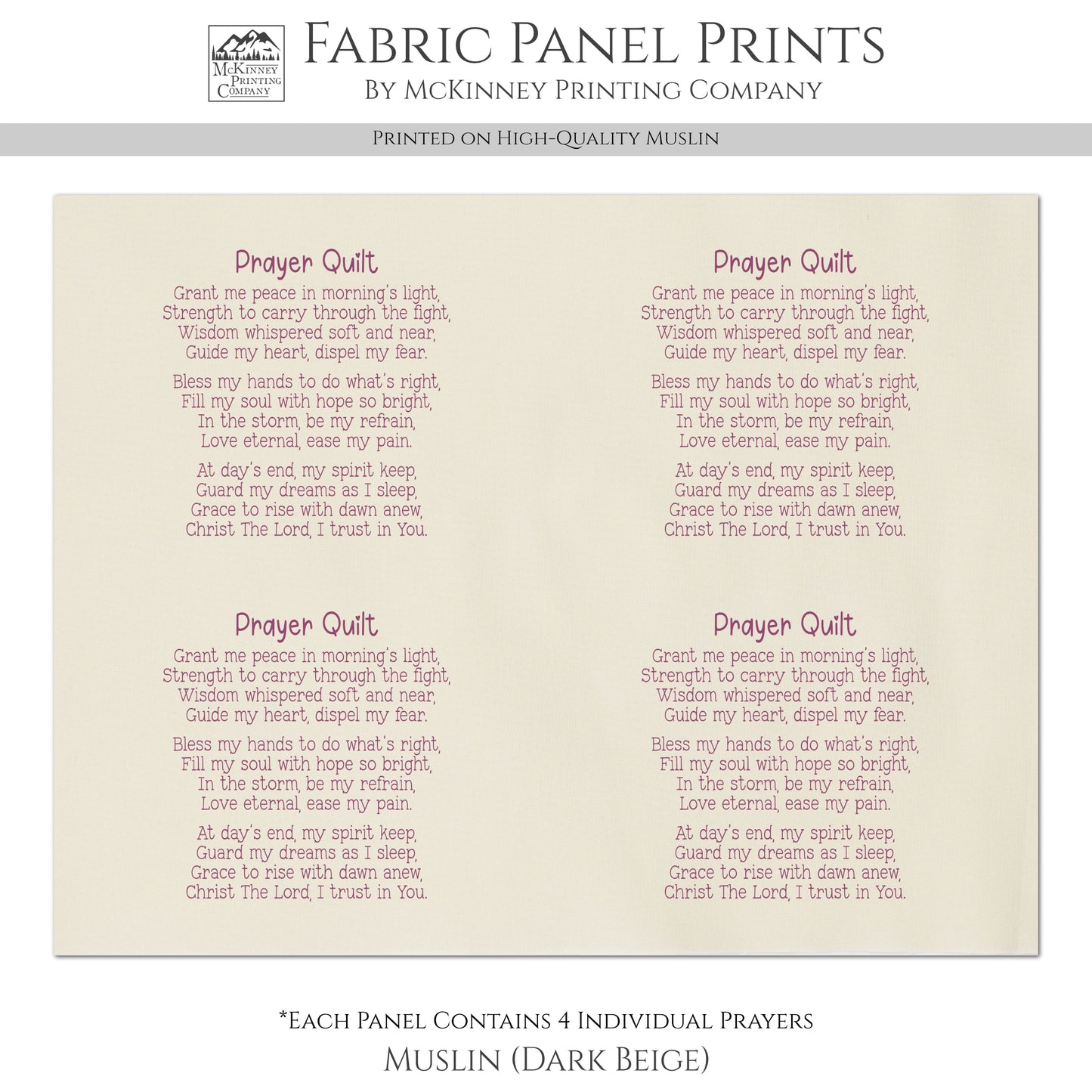 Pocket Prayer - Fabric Panel, Memory Pillow Patch, Christian Gift, Quilt, Tag, Christian, Inspirational