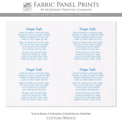 Pocket Prayer - Fabric Panel, Memory Pillow Patch, Christian Gift, Quilt, Tag, Christian, Inspirational
