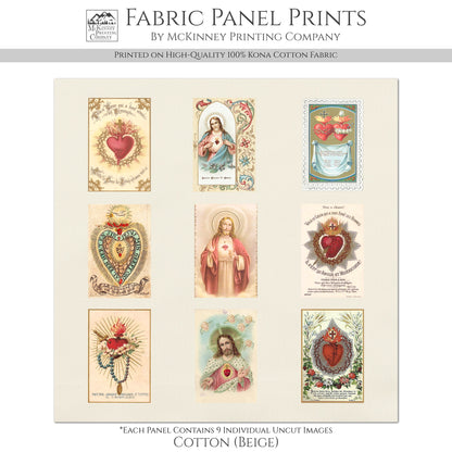 Sacred Heart Patch - Religious Ephemera, Fabric, Shrine, Vintage, Christian, Catholic, Prayer Cards, Quilt, Holy, Jesus