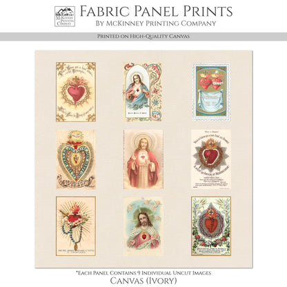 Sacred Heart Patch - Religious Ephemera, Fabric, Shrine, Vintage, Christian, Catholic, Prayer Cards, Quilt, Holy, Jesus