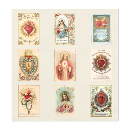 Sacred Heart Patch - Religious Ephemera, Fabric, Shrine, Vintage, Christian, Catholic, Prayer Cards, Quilt, Holy, Jesus