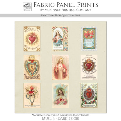 Sacred Heart Patch - Religious Ephemera, Fabric, Shrine, Vintage, Christian, Catholic, Prayer Cards, Quilt, Holy, Jesus