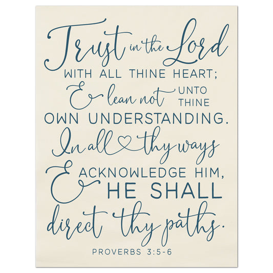 Trust in the Lord with all thine heart; and lean not unto thine own understanding.  In all thy ways and acknowledge Him and He shall direct they paths. - Proverbs 3:5 - 6