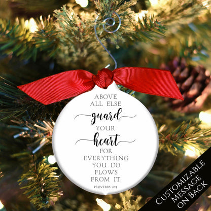 Proverbs 4 23 - Religious Ornament, Christmas, Scripture Gift