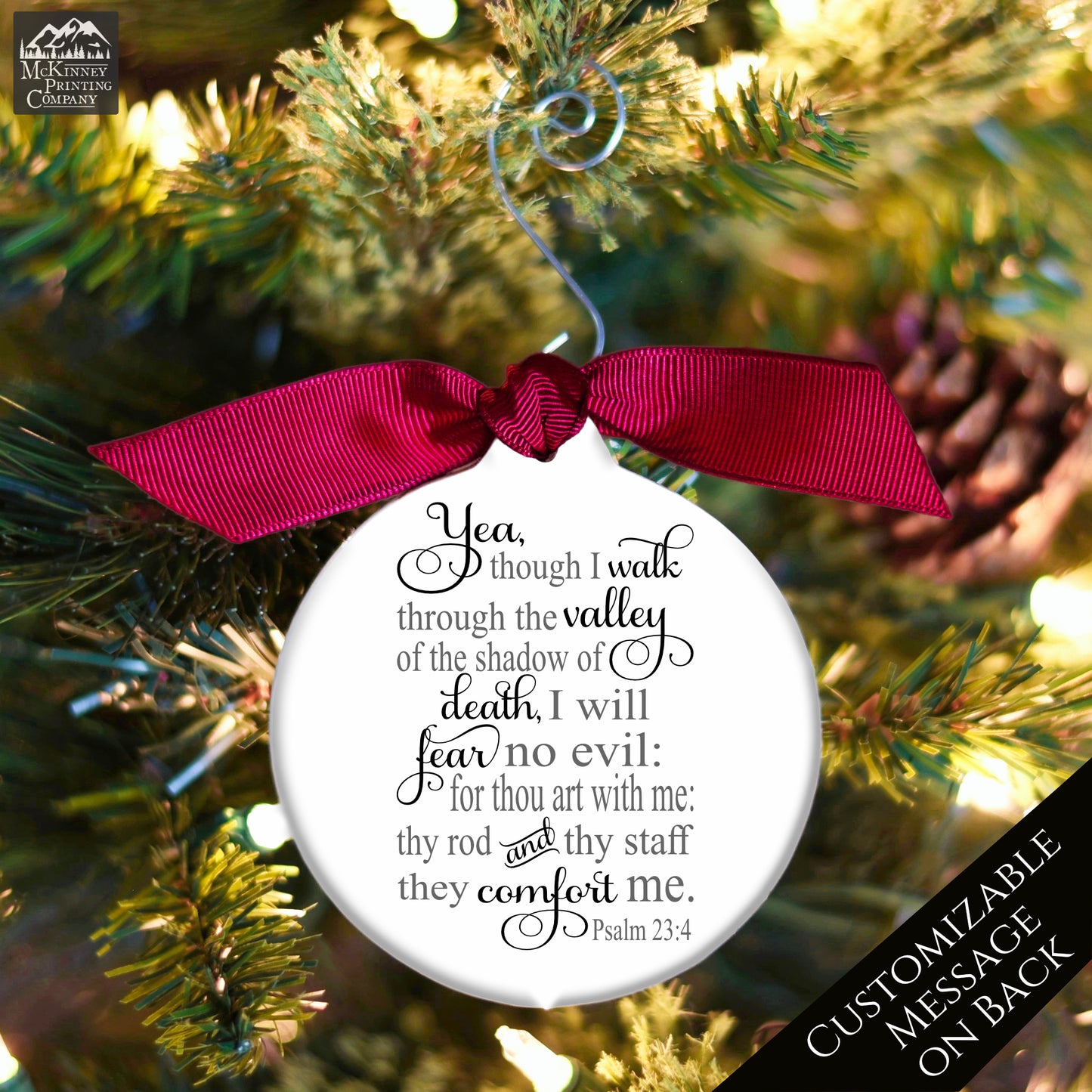 Psalm 23 - Christian Ornaments, Christmas, Bible Verse, Custom